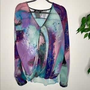 Buffalo Elegant Purple and Blue Blouse Top